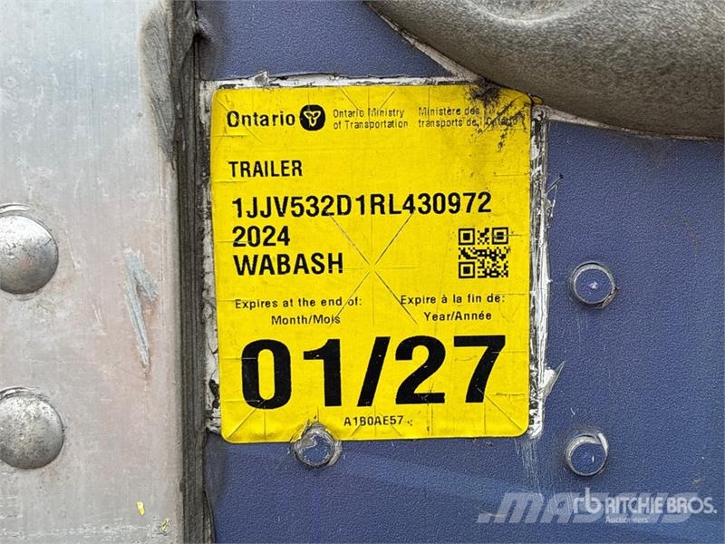 Wabash 53 ft x 102 in T/A Van Trailer ボックスボディートレーラー