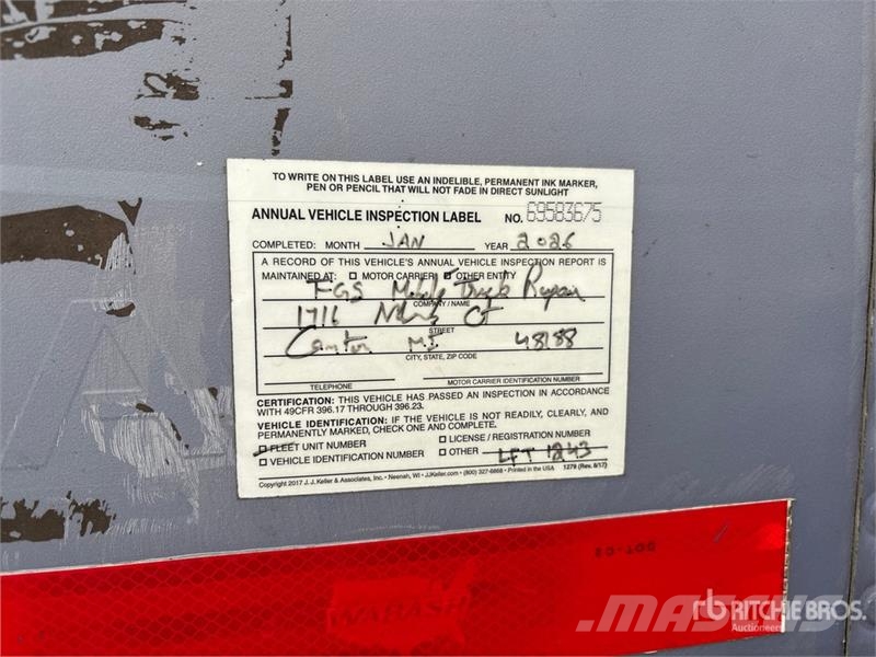 Wabash 53 ft x 102 in T/A Van Trailer Dengtos priekabos
