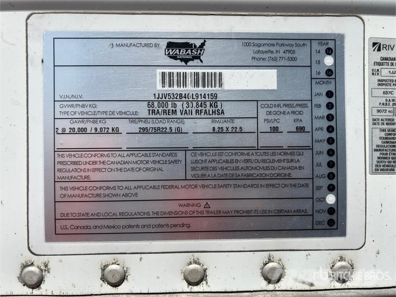 Wabash 53 ft x 102 in T/A Refrigerated Trailer Semirimorchi a temperatura controllata
