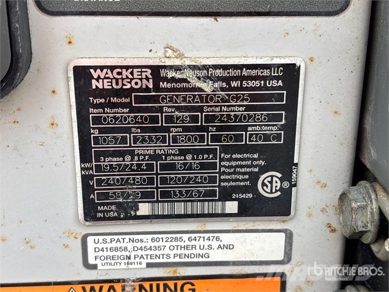 Wacker G-25 56 kW Mobile Generator Set Dīzeļģeneratori