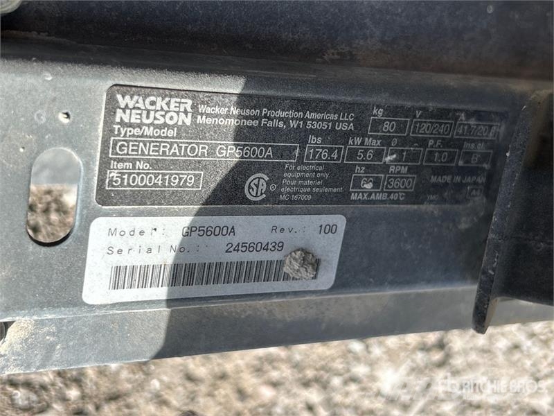 Wacker GP5600A 5.6 kW Portable Generator Set Andere Generatoren