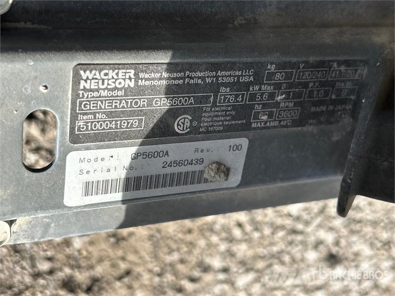 Wacker GP5600A 5.6 kW Portable Generator Set Andere Generatoren