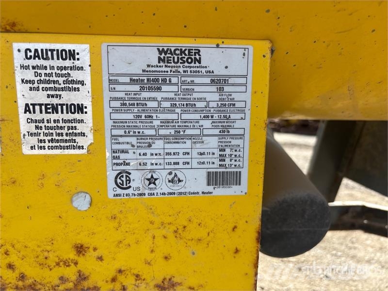 Wacker HI400HDG 380548 BTU Space Heater Varme og tining utstyr