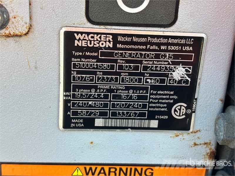 Wacker Neuson G25, 20 KW Mobile Mobile Generator Set مولدات ديزل