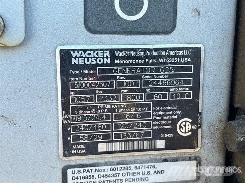 Wacker Neuson G25 - 20KW 19.5 kW Skid-Mounted Skid Mounted Gener مولدات ديزل