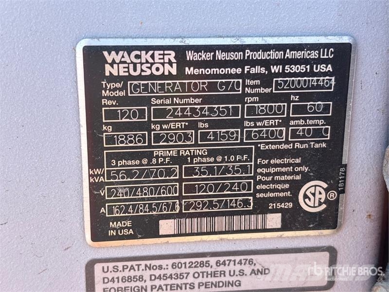Wacker Neuson G70 مولدات ديزل