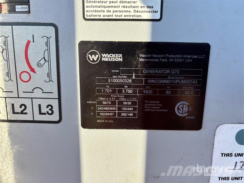 Wacker Neuson G70 Дизельні генератори