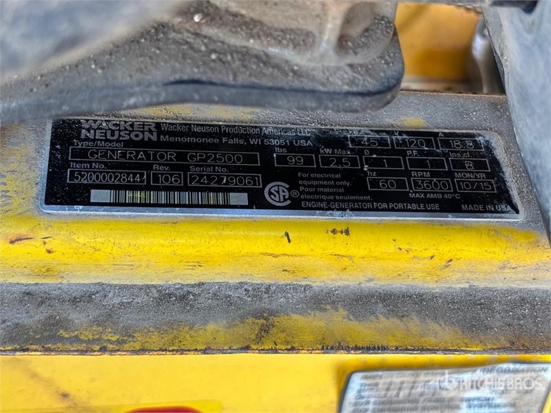 Wacker Neuson of (4) Wacker Neuson Portable Generator Set (Inope Ostali generatori