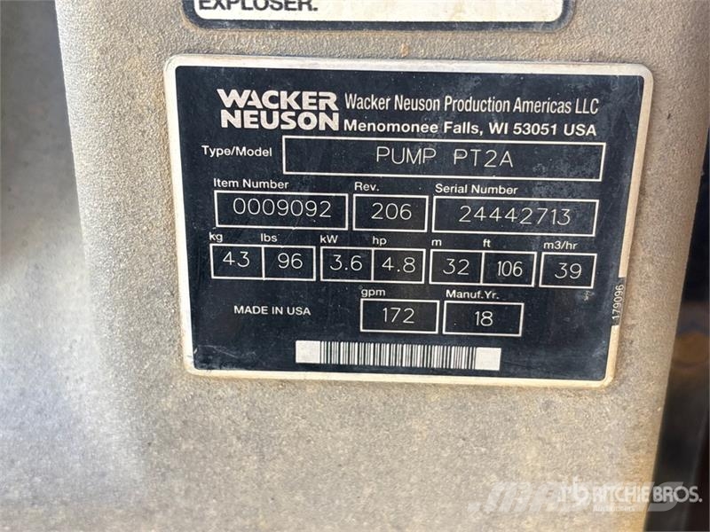 Wacker Neuson PT2A Water Pump Pumpe za vodu