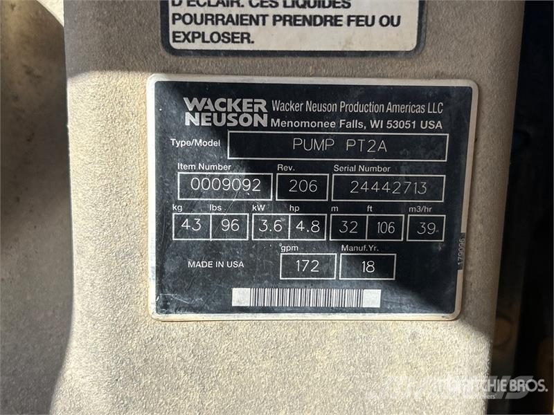 Wacker Neuson PT2A Water Pump Wasserpumpen