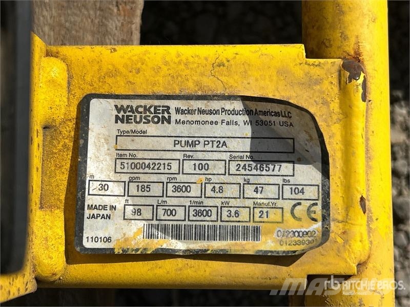 Wacker Neuson PT2A Water Pump Pumpe za vodu