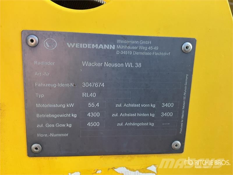 Wacker Neuson WL38 Wheel Loader Wielladers