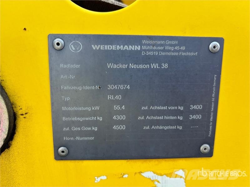 Wacker Neuson WL38 Wheel Loader Wielladers