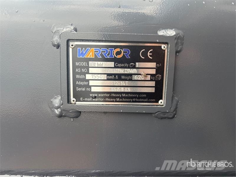 Warrior WBMCC12-1550 61 in Cleanup Excavator Bucket - Fits Kanalak