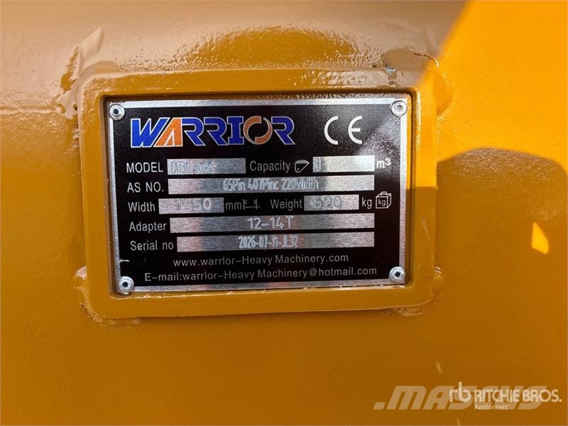 Warrior WBMCC12-1550 61 in Q/C Cleanup Excavator Bucket - Cucharones