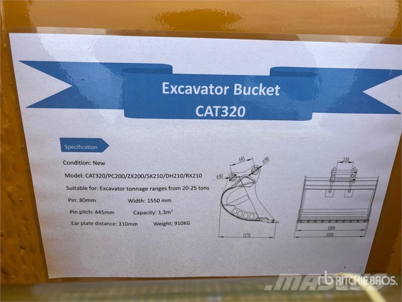 Warrior WBMCC20-1500 59 in Cleanup Excavator Bucket - Fits Žlice