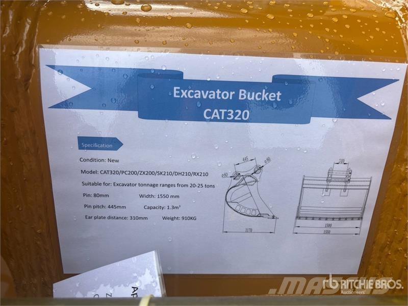 Warrior WBMCC20-1500 59 in Cleanup Excavator Bucket - Fits Kanalak