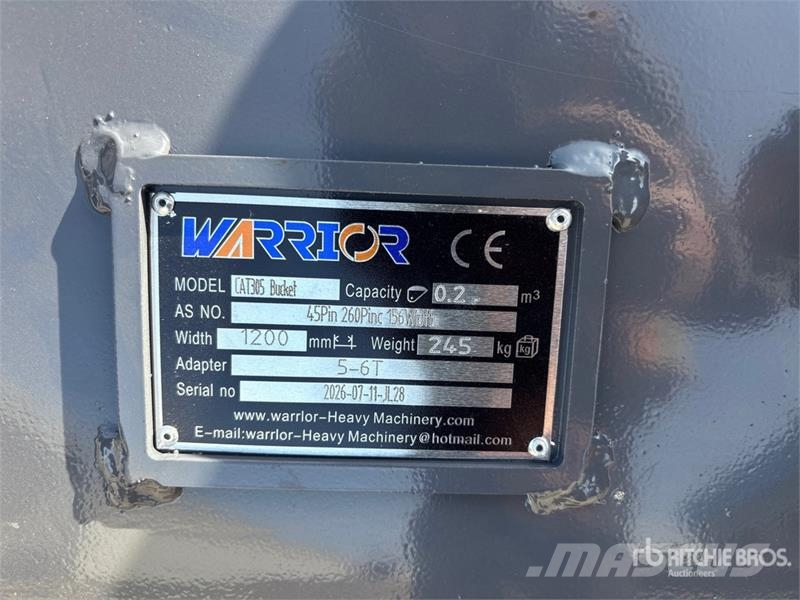 Warrior WBMCC5-1220 48 in Cleanup Excavator Bucket - Fits Cucharones
