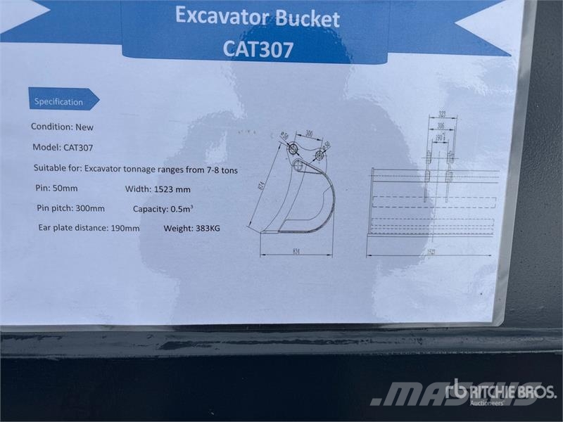 Warrior WBMCC7-1500 59 in Cleanup Excavator Bucket - Fits Žlice