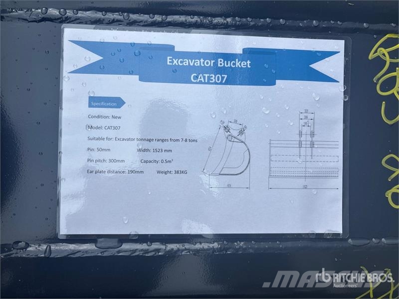 Warrior WBMCC7-1500 59 in Cleanup Excavator Bucket - Fits Kanalak