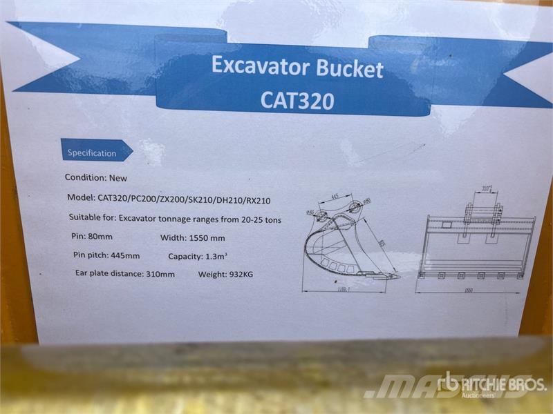 Warrior WBMCRC20-1500 59 in Q/C Digging Excavator Bucket - Žlice