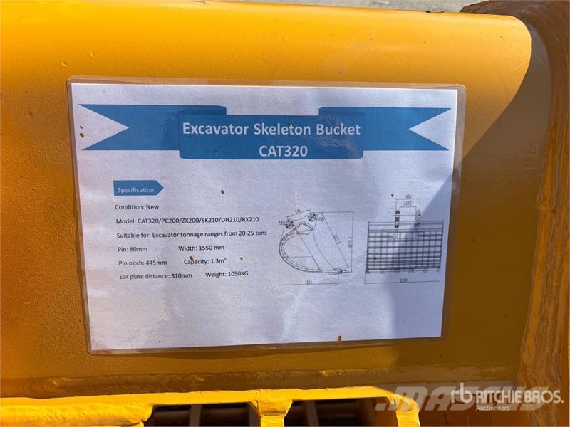 Warrior WBMCS20-025 61 in Skeleton Excavator Bucket - Fits Cucharones