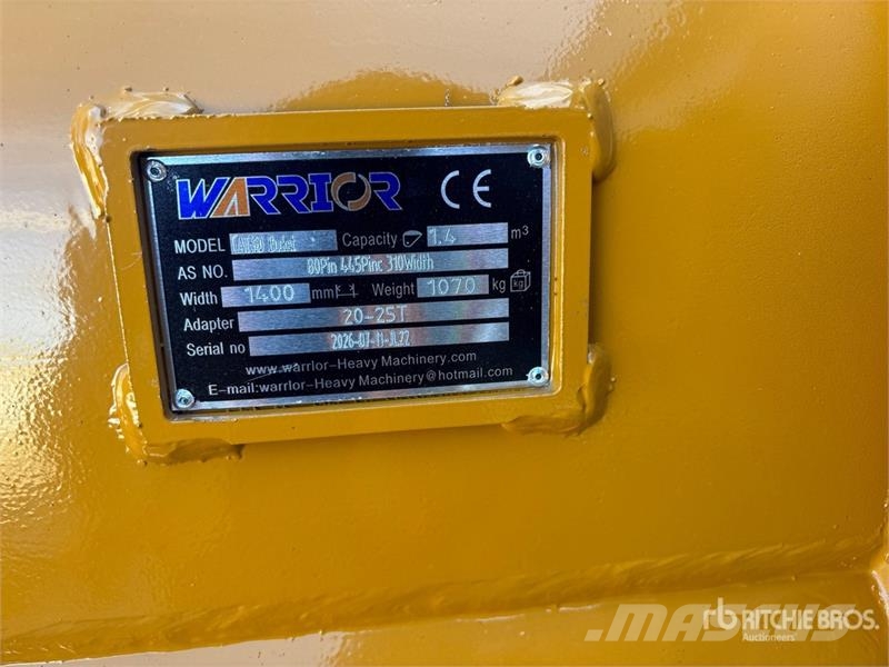 Warrior WBRC20-1400 53 in Digging Excavator Bucket - Fits Cucharones
