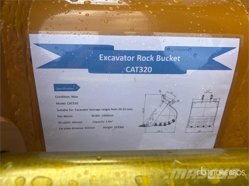 Warrior WBRC20-1400 53 in Digging Excavator Bucket - Fits Kanalak