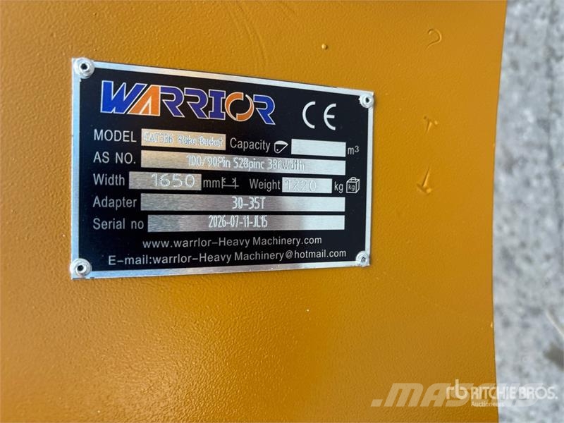 Warrior WBRC30-1650 64 in Excavator Rake - Fits Cat 336 / Rateau faneur
