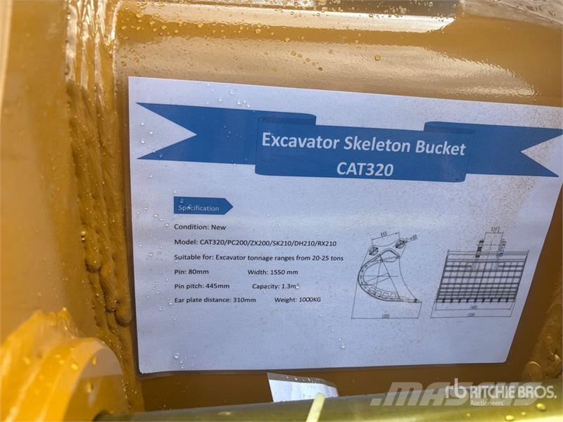 Warrior WBSC20-1500 60 in Skeleton Excavator Bucket - Fits Kanalak