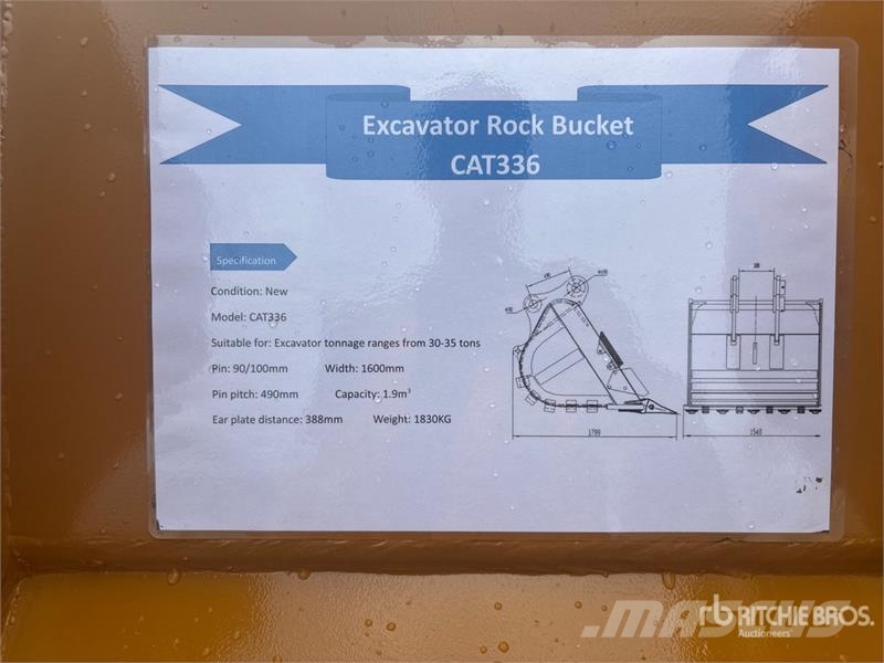 Warrior WBSRC30-1500 59 in Digging Excavator Bucket - Fits Kanalak