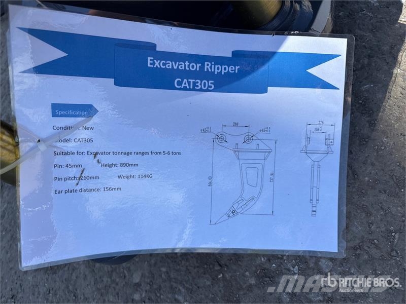 Warrior WR05-06 Excavator Ripper - Fits Cat 305 / 5 - 6 to Escarificadoras