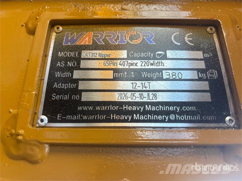 Warrior WRC12 Excavator Ripper - Fits Cat 312 / 12 - 14 to Kaabitsad