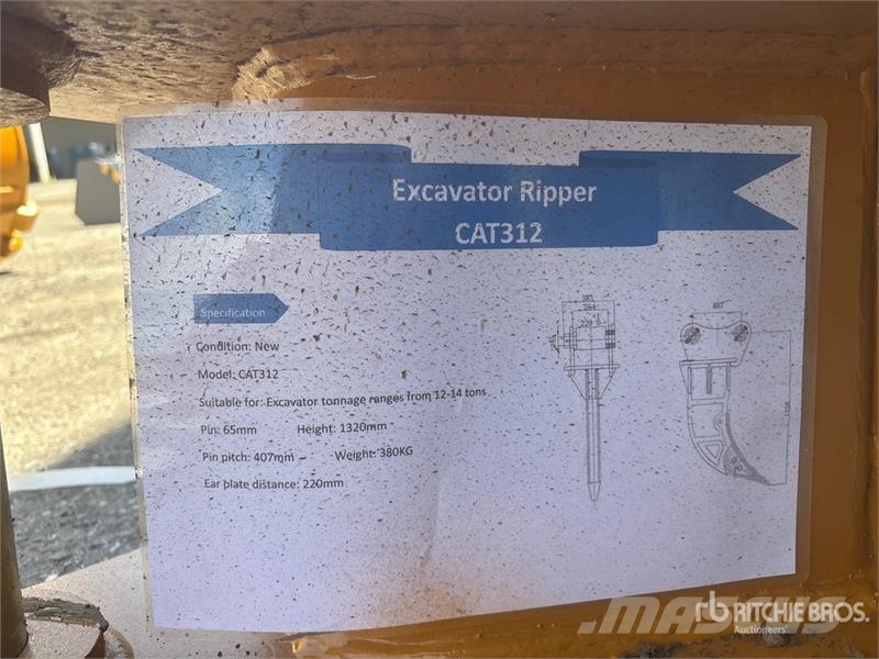 Warrior WRC12 Excavator Ripper - Fits Cat 312 / 12 - 14 to Kaabitsad