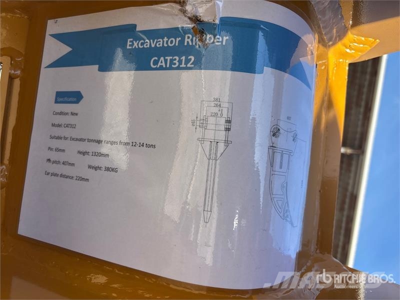 Warrior WRC12 Q/C Excavator Ripper - Fits Cat 312 / 12 - 1 Escarificadoras