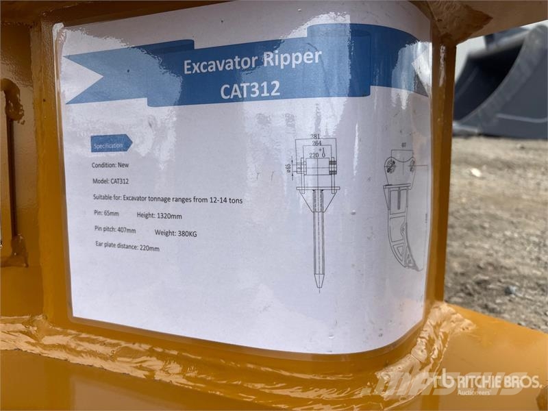 Warrior WRC12 Q/C Excavator Ripper - Fits Cat 312 / 12 - 1 Rahljalniki