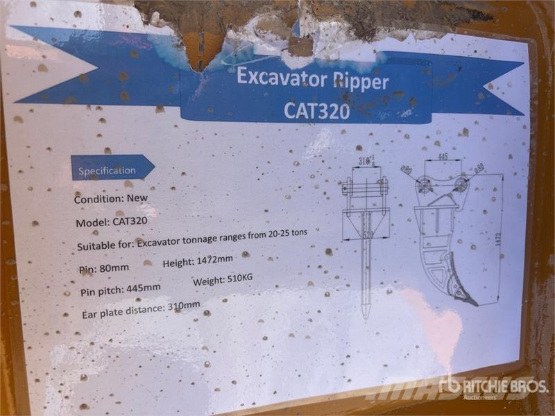Warrior WRC20-025 Excavator Ripper - Fits Cat 320 / 20 - 2 Kaabitsad
