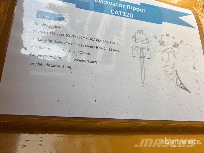 Warrior WRC20-025 Excavator Ripper - Fits Cat 320 / 20 - 2 خداشات