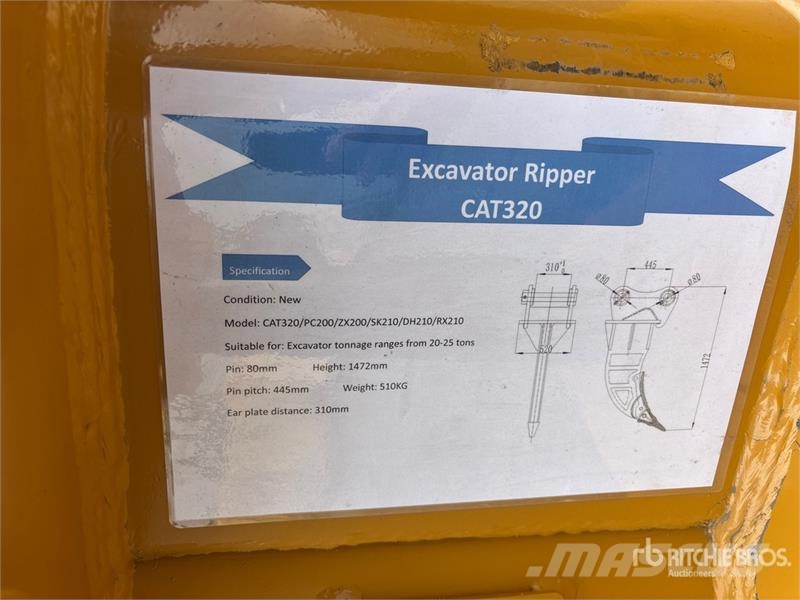 Warrior WRC20-025 Excavator Ripper - Fits Cat 320 / 20 - 2 Rahljalniki
