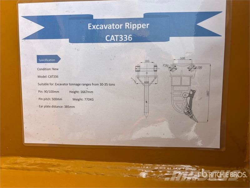 Warrior WRC30-035 Excavator Ripper - Fits Cat 336 / 30 - 3 Rahljalniki