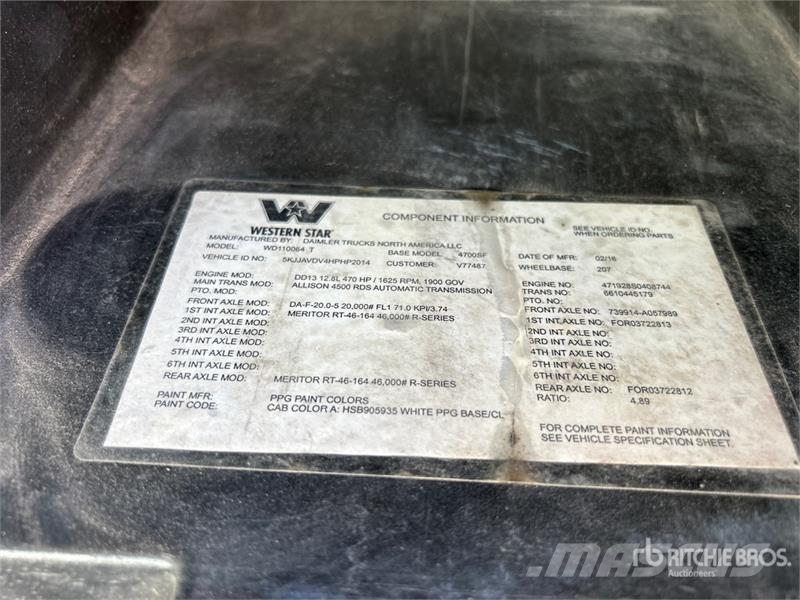 Western Star 4700 6x4 Cab and Chassis Cabines