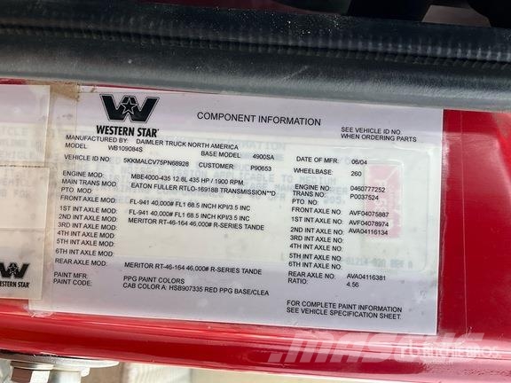 Western Star 4900SA 8x4 Twin-Steer T/A Dump Truck Φορτηγά Ανατροπή