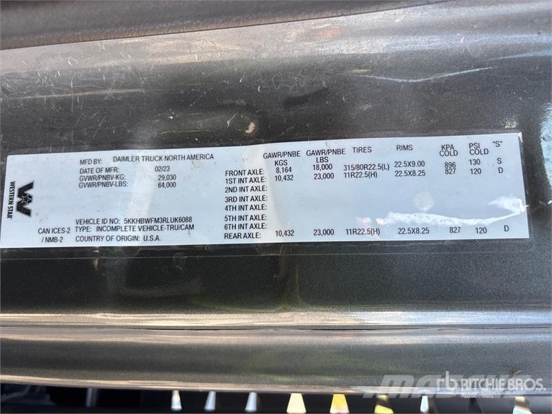 Western Star 49X 8x4 Tri/A Dump Truck Kiper kamioni