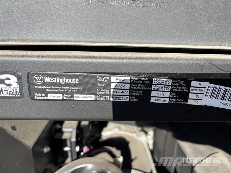 Westinghouse Wgen14500dfc Generator Set Dizelski agregati