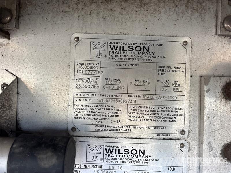 Wilson AFI 53 ft T/A Spread Axle Flatbed Trailer Vlakke laadvloer