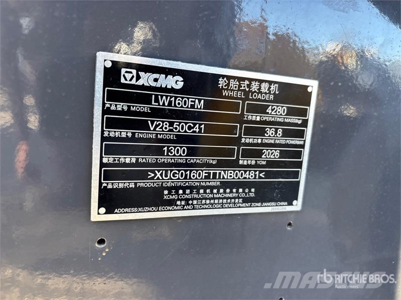 XCMG LW160FM Wheel Loader (Unused) Cargadoras sobre ruedas