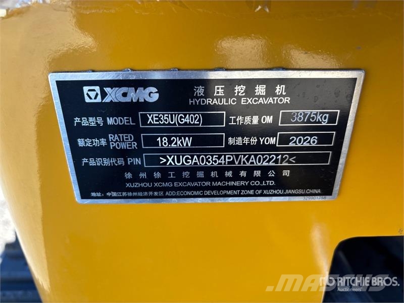 XCMG XE35U Mini Excavator (Unused) Mini bageri < 7t