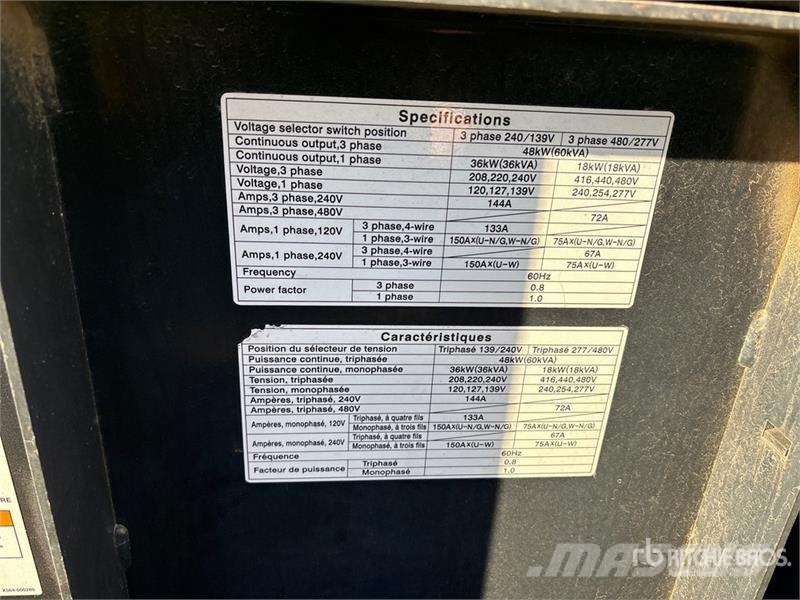 Yamabiko DGM60MK 60 KVA Mobile Generator Set (Inop Générateurs diesel