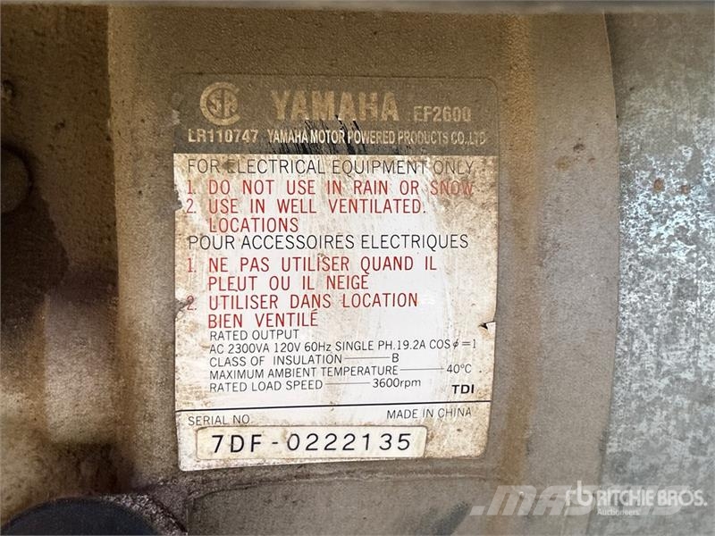 Yamaha EF2600 Portable Generator Set Muut generaattorit