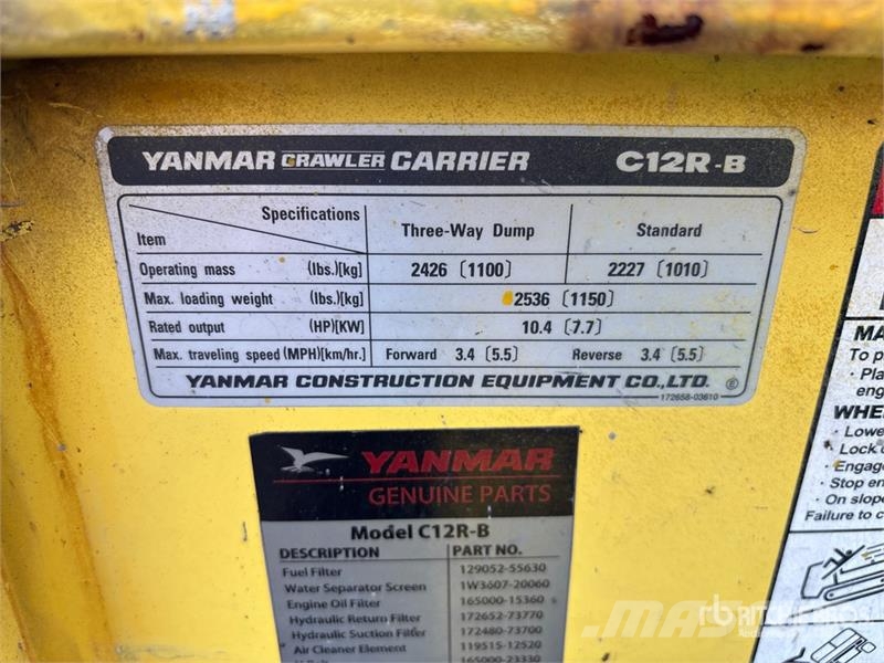 Yanmar C12R Stand-On Mini Crawler Dumper Ne cestni demperji